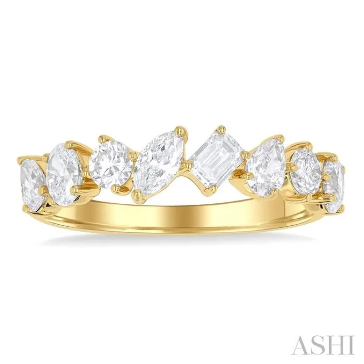 1 1/10 ctw Mixed Shape Diamond Fashion Ring in 14K Yellow Gold