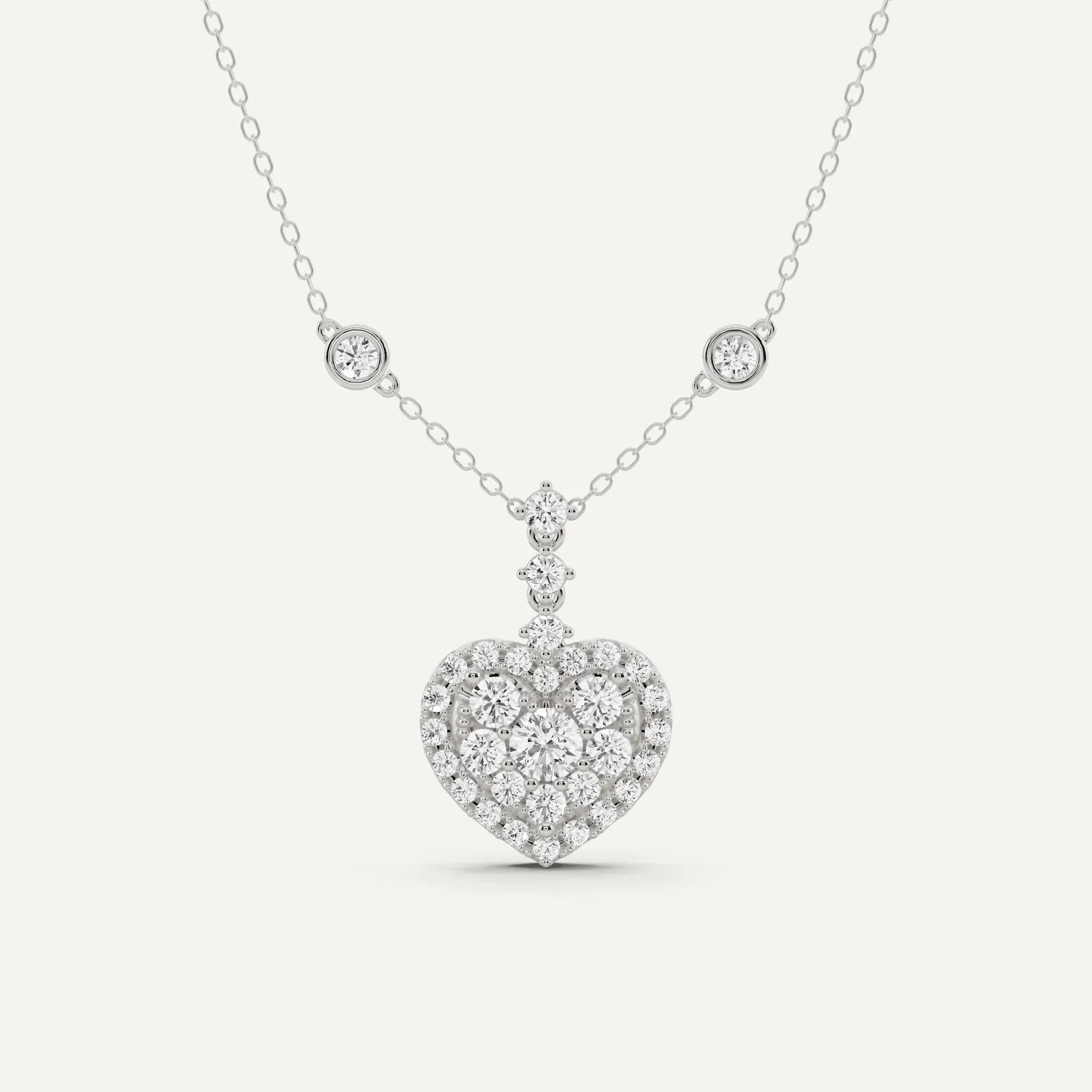 1 1/4 ctw Round Diamond Heart Fashion Pendant