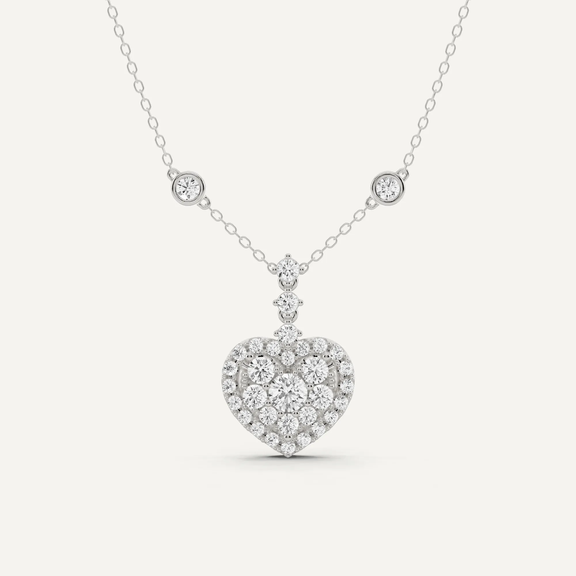 1 1/4 ctw Round Diamond Heart Fashion Pendant