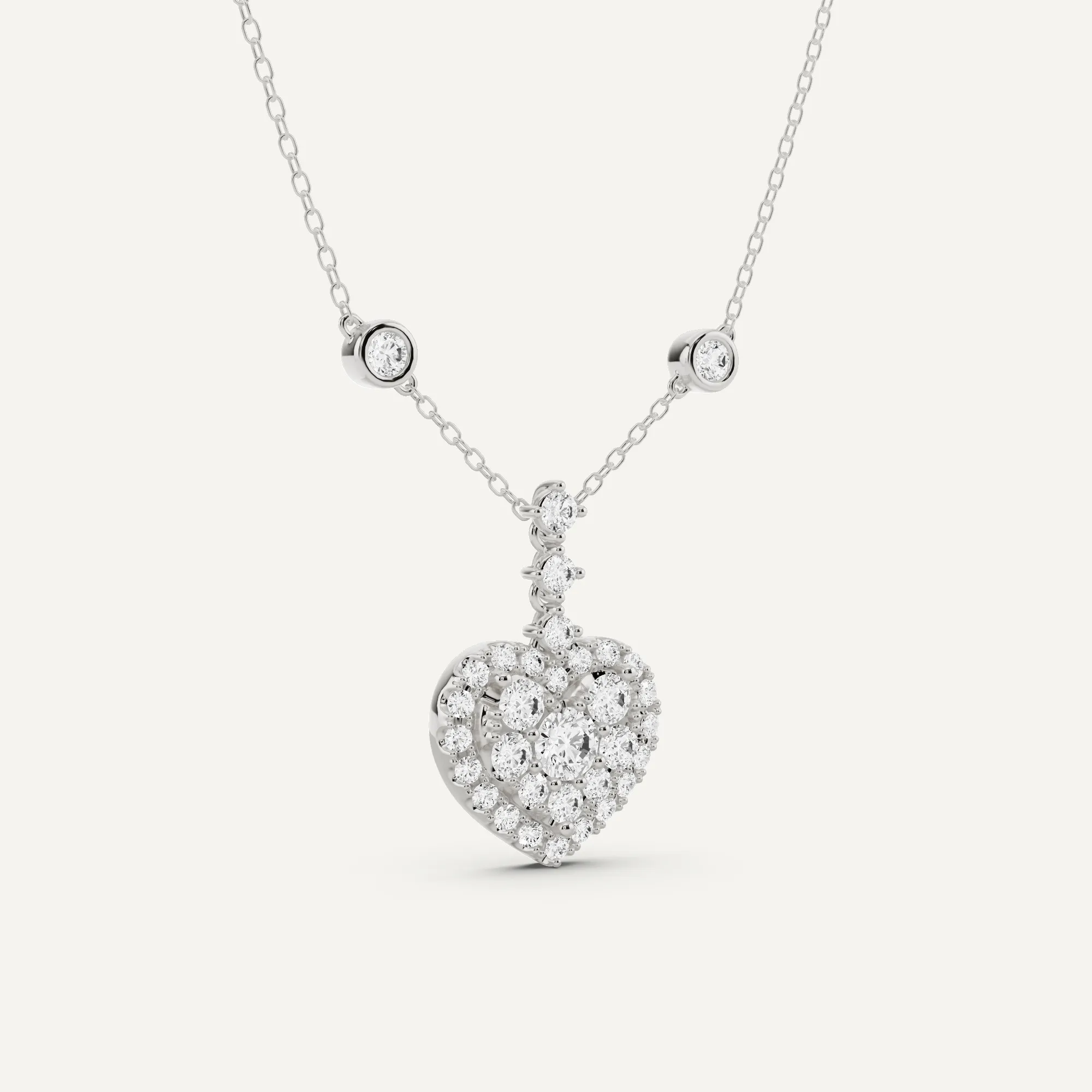 1 1/4 ctw Round Diamond Heart Fashion Pendant