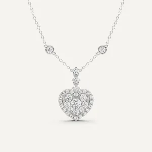 1 1/4 ctw Round Diamond Heart Fashion Pendant