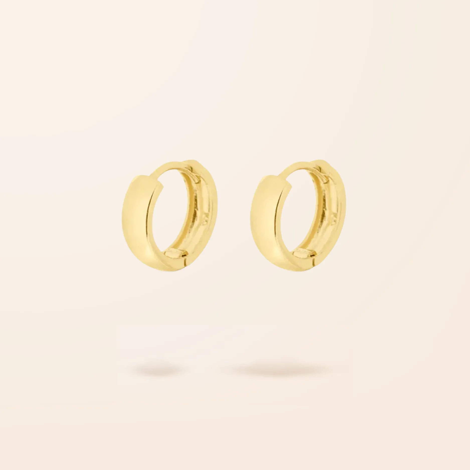 10K Gold Bold Huggie Earrings