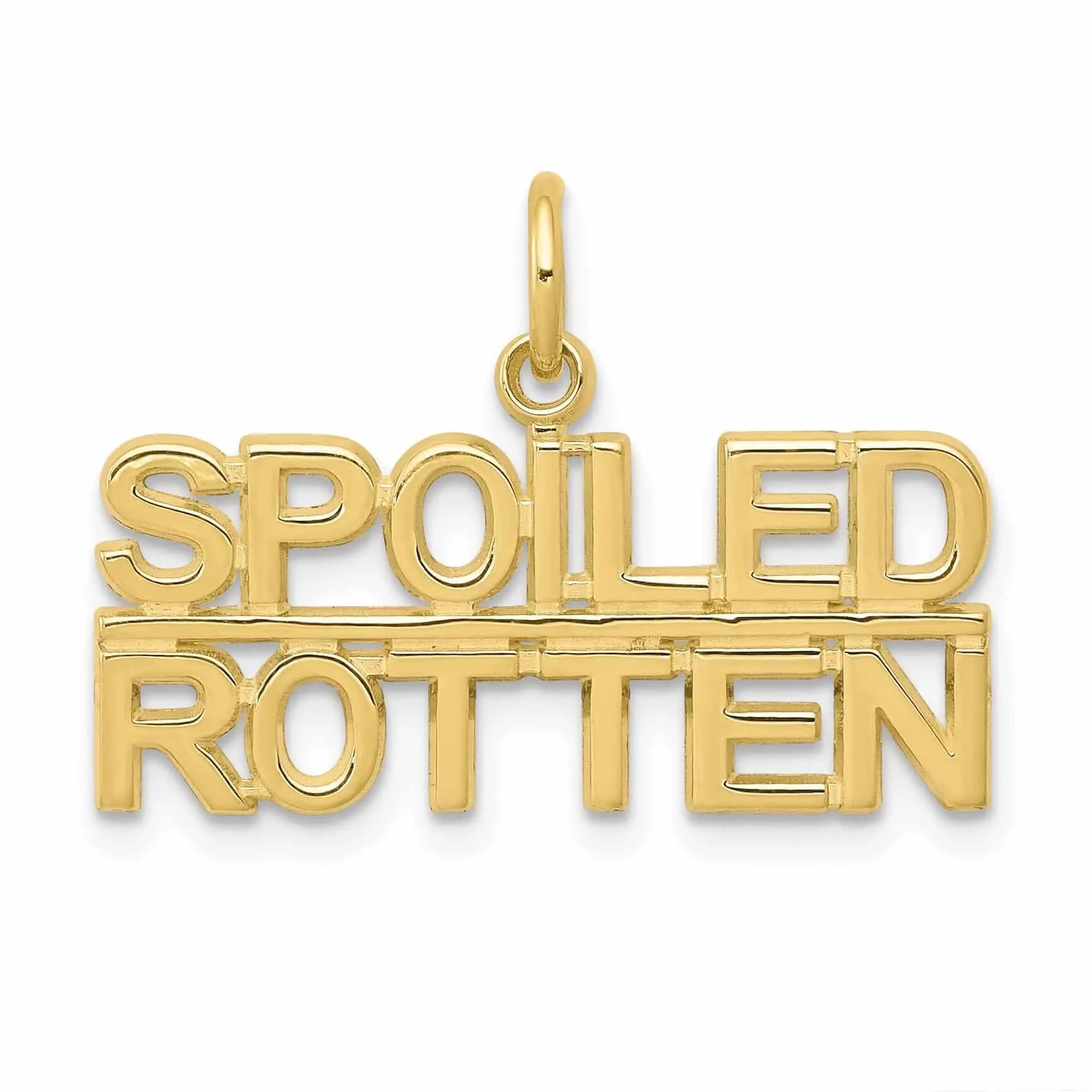 10k Yellow Gold Talking Spoiled Rotten Pendant