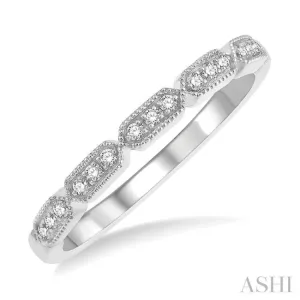 1/10 Ctw Pod Lattice Round Cut Diamond Stack Band in 14K White Gold