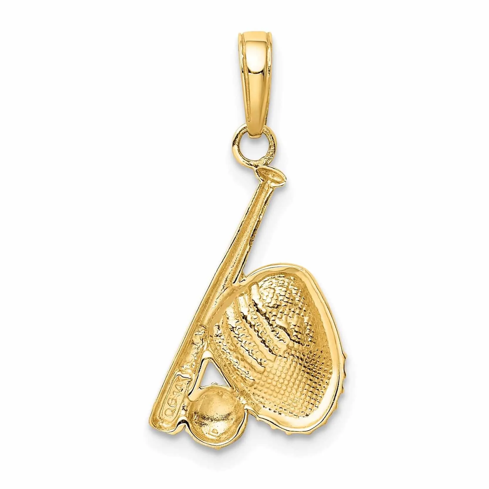 14 Two Tone Gold Baseball Bat and Glove Pendant