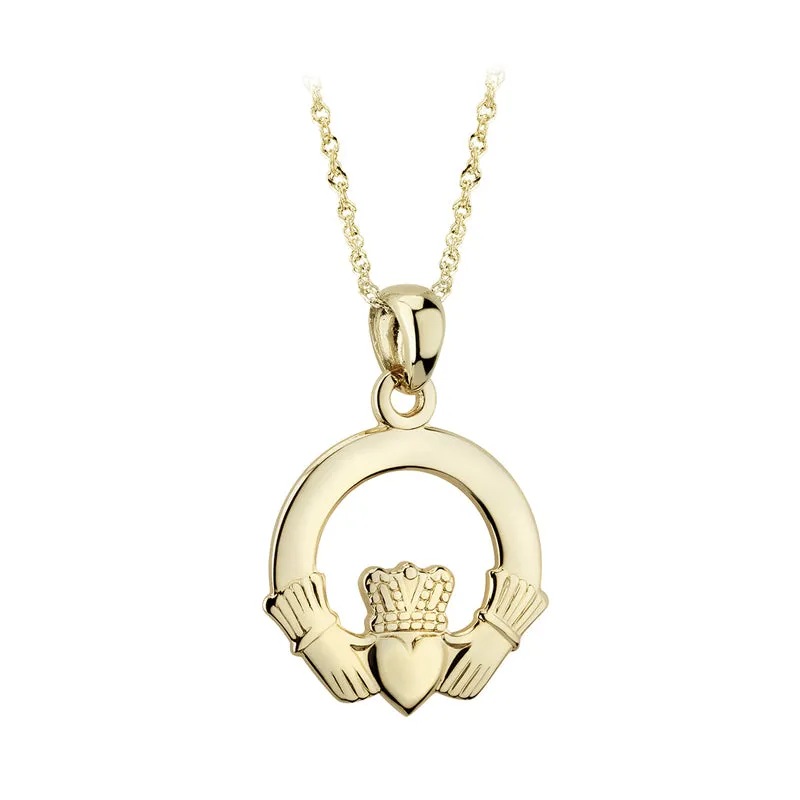 14k Gold Claddagh Pendant