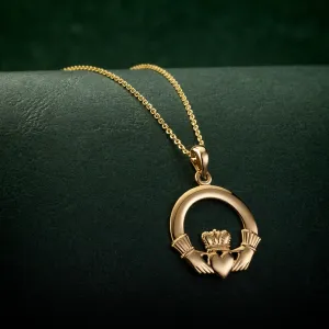 14k Gold Claddagh Pendant