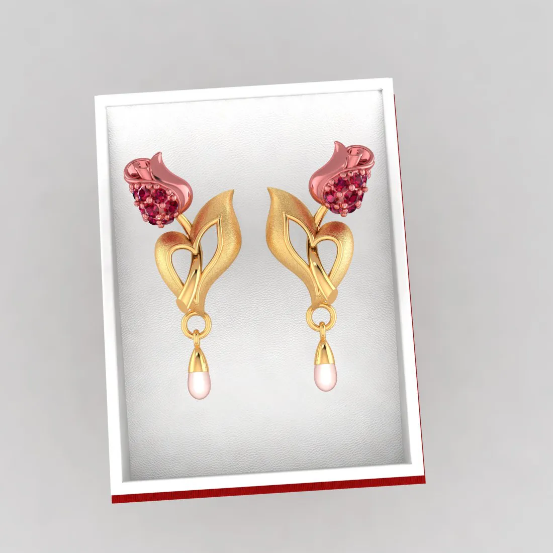 14k Gold Earrings With A Yellow Flower Design