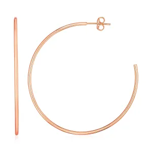 14k Rose Gold Polished Hoop Earrings Weight 2.3 grams