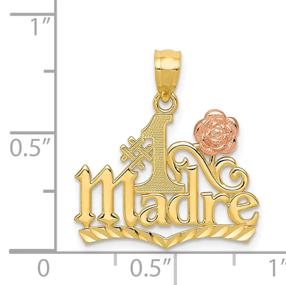 14k Two Tone Gold #1 Madre Pendant