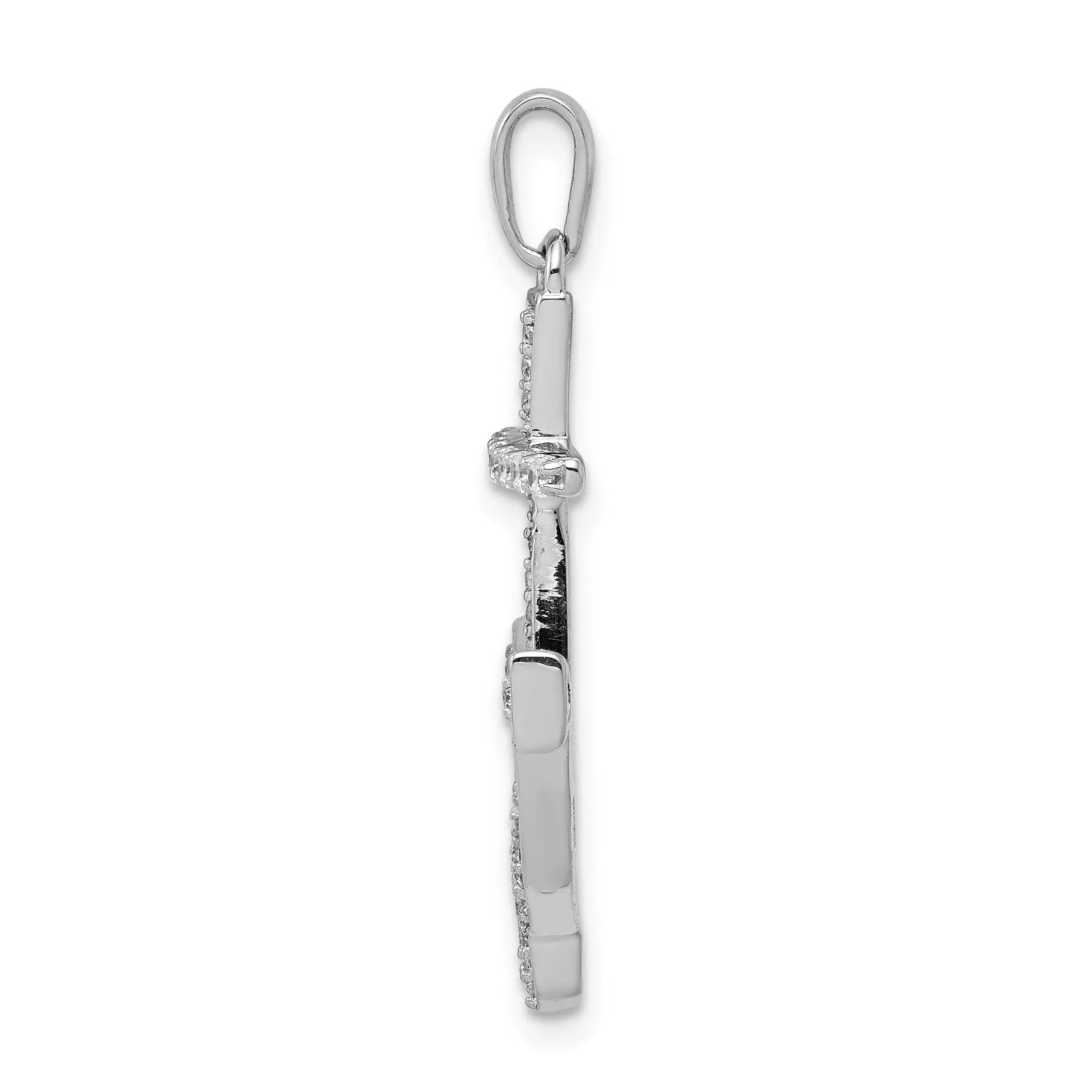 14k White Gold 1/4ct. Weight Diamond Anchor Charm Pendant