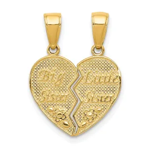 14k Yellow Gold Big Sister Little Sister Charm