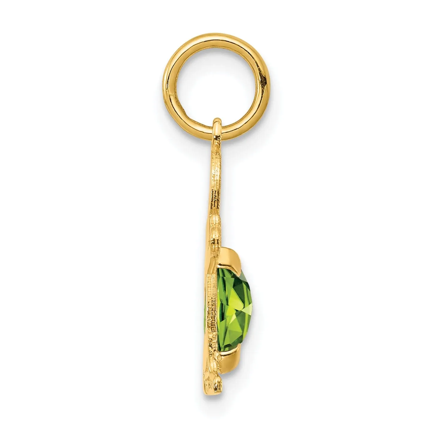 14k Yellow Gold Boy Oval Genuine Peridot