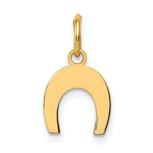 14k Yellow Gold Polished Finish Flat Back Horseshoe Charm Pendant