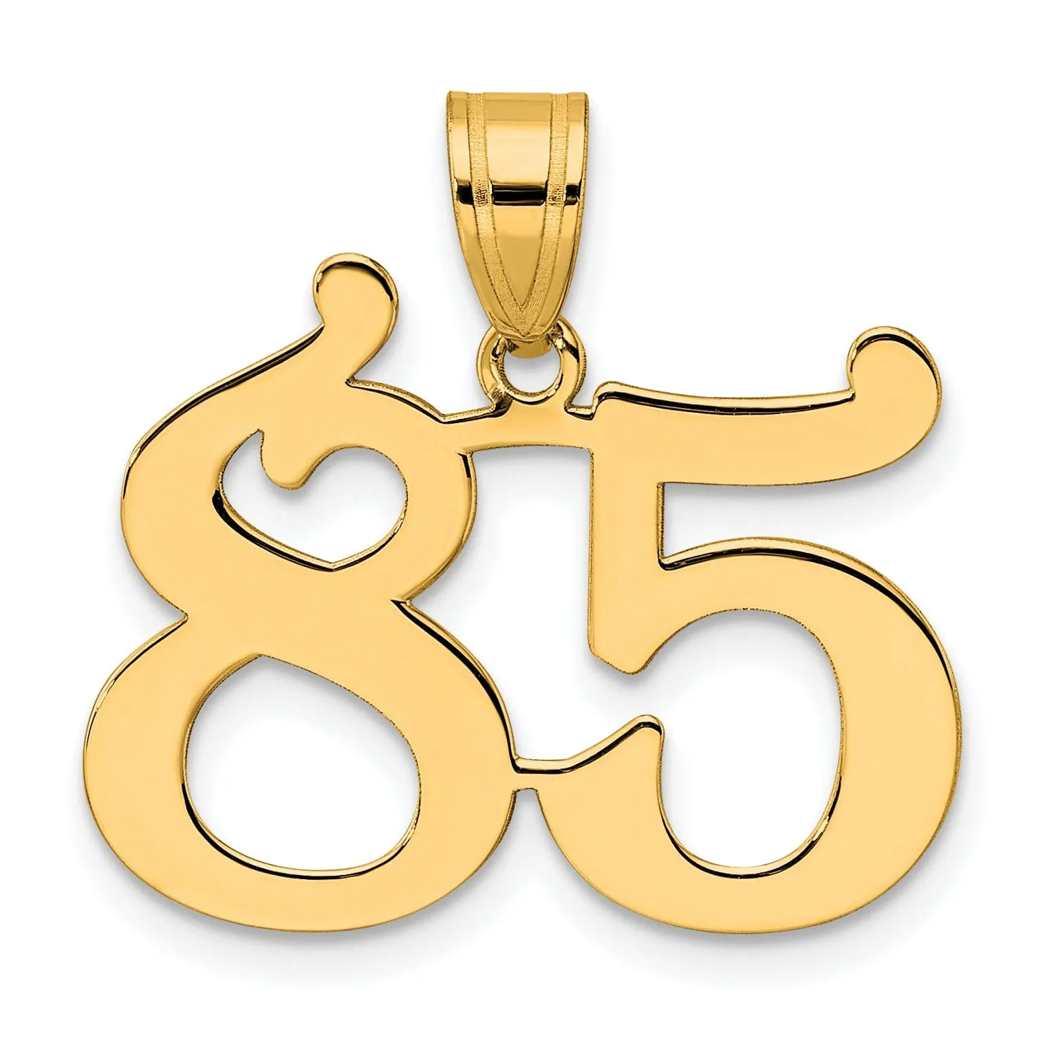 14k Yellow Gold Polished Finish Number 85 Charm Pendant