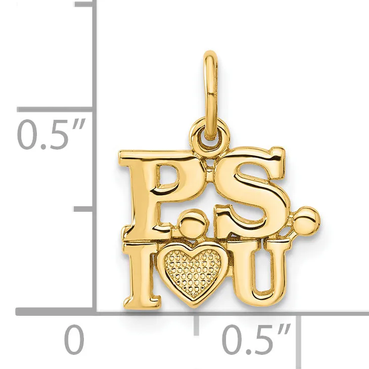 14k Yellow Gold P.S. I LOVE YOU Pendant