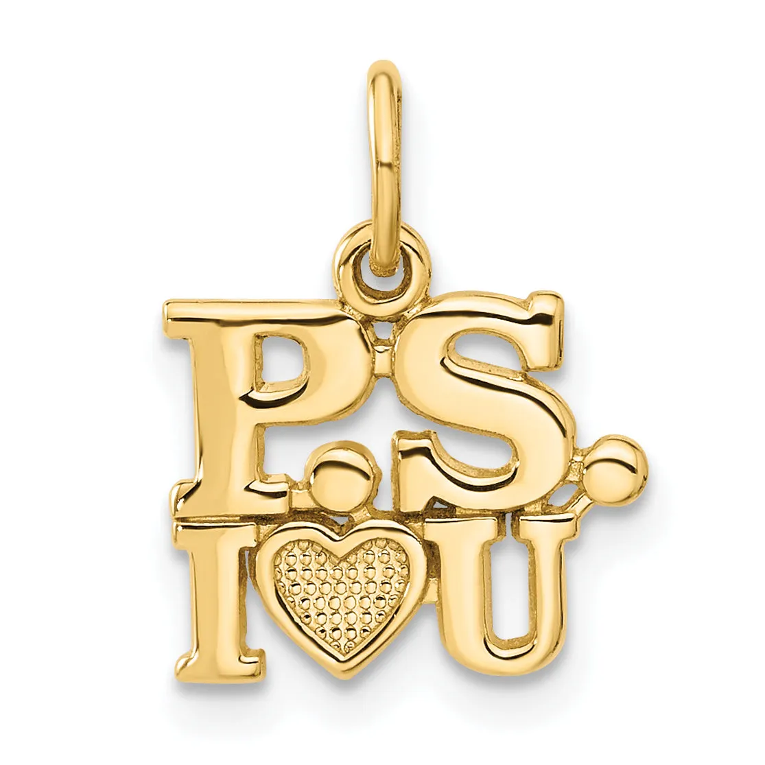 14k Yellow Gold P.S. I LOVE YOU Pendant