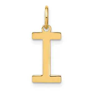 14k Yellow Gold Women's Letter I Initial Charm Pendant