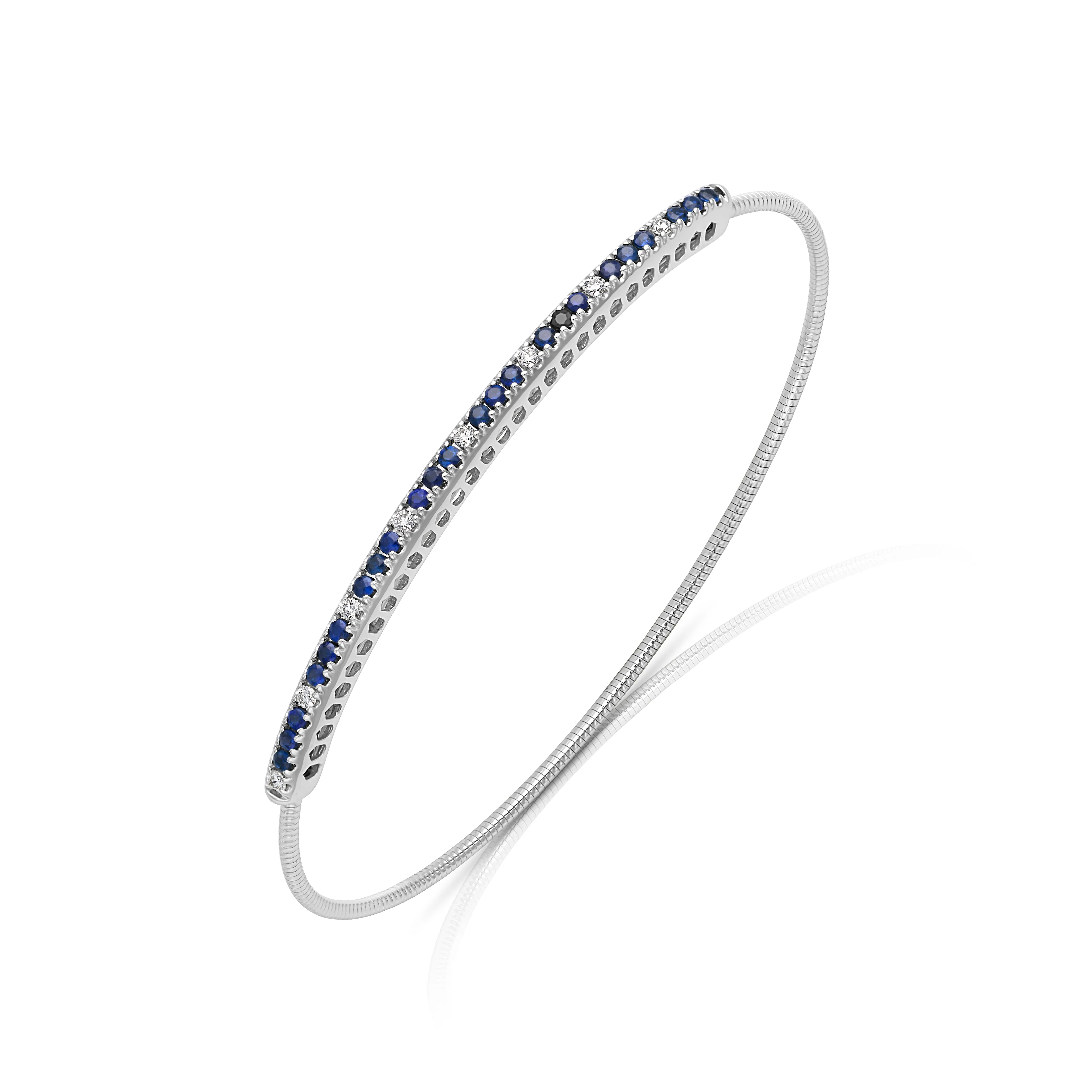 14KW Diamond and Sapphire Expand Bracelet