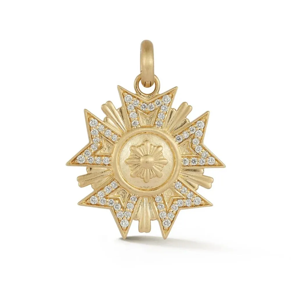 14KY Diamond Florence Medallion Charm