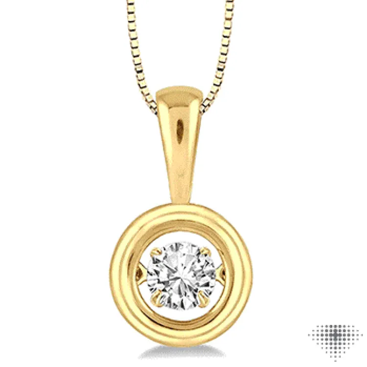 1/5 Ctw Diamond Emotion Pendant in 14K Yellow Gold with Chain