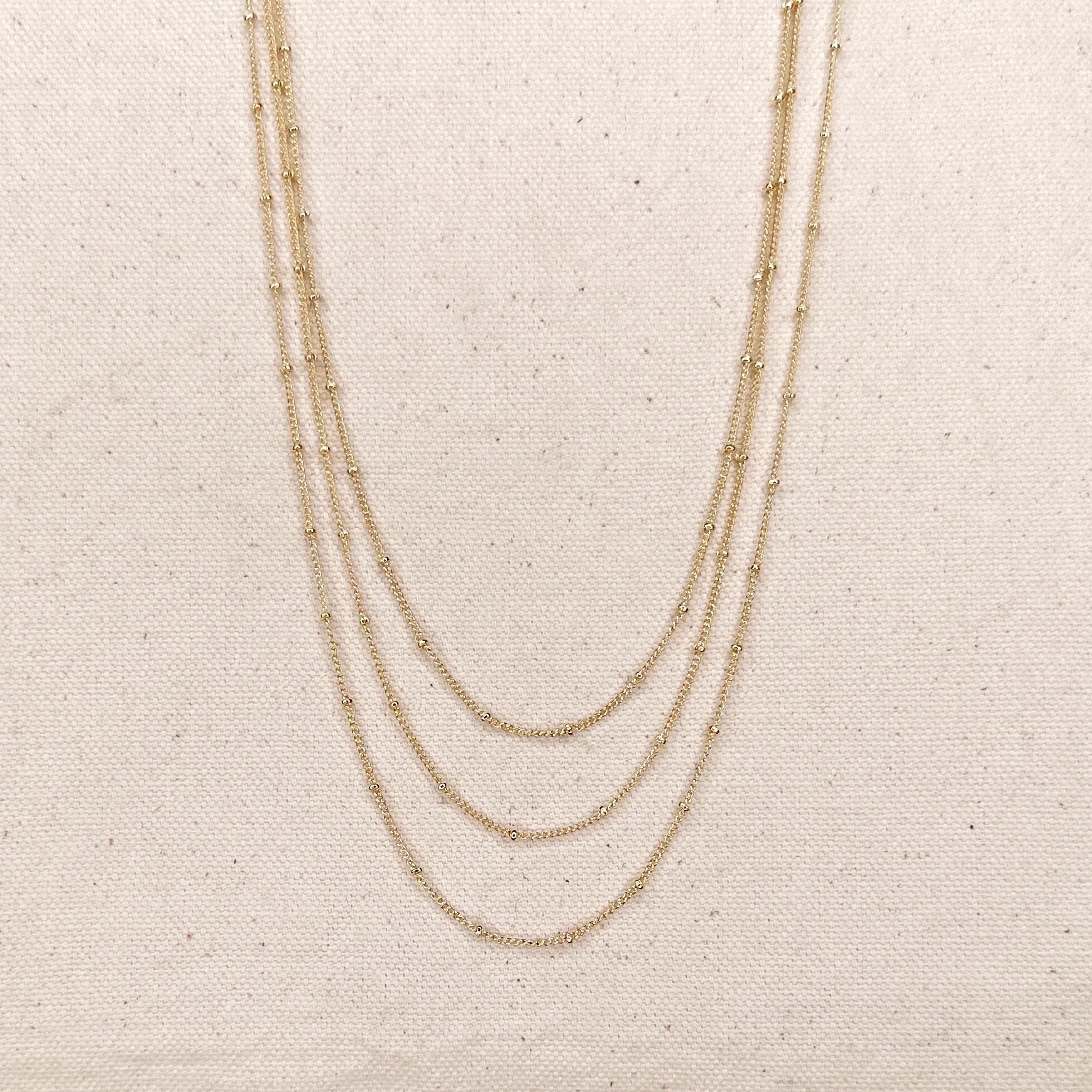 18k Gold Filled 1mm Satellite Chain in 16, 18, 20, 22 Length