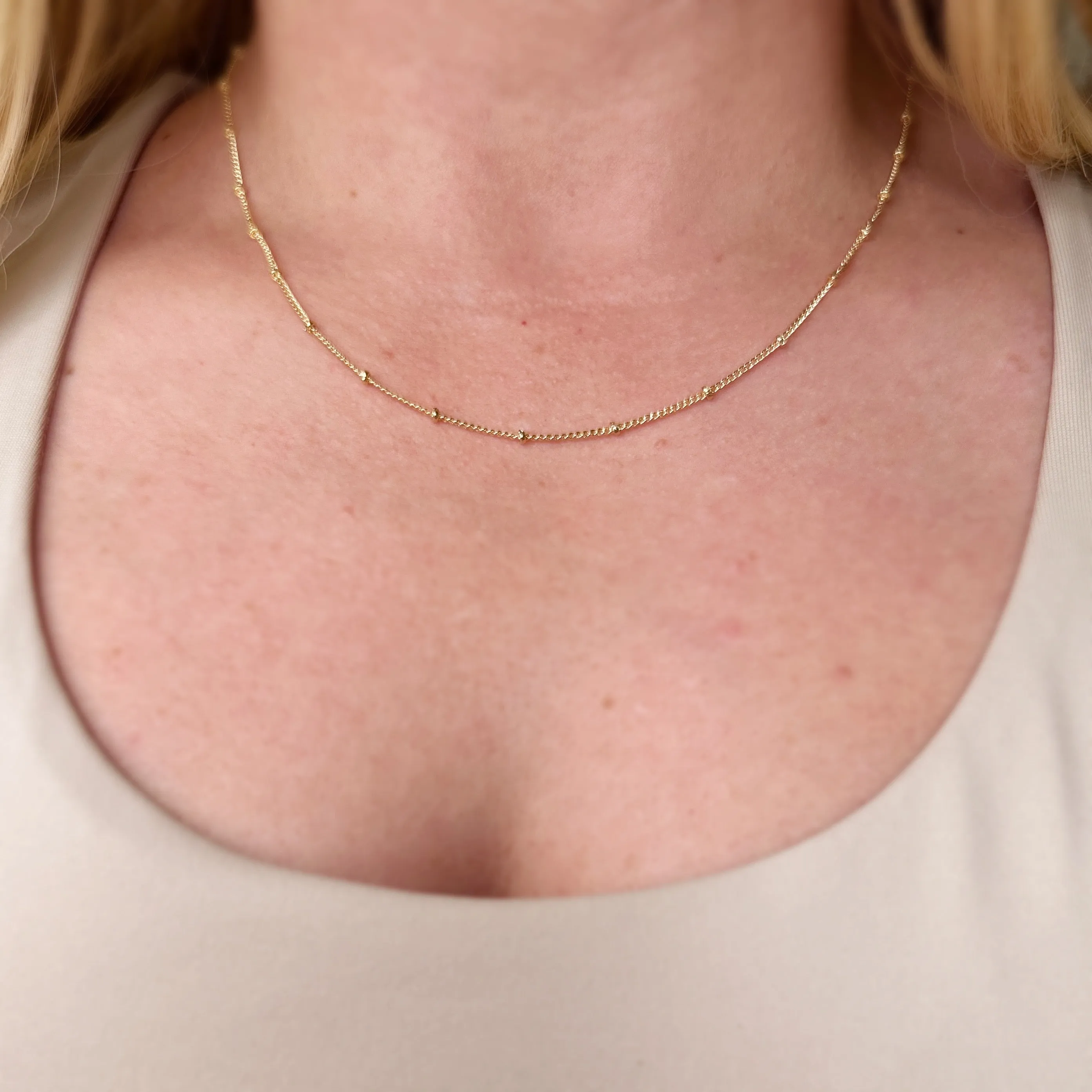 18k Gold Filled 1mm Satellite Chain in 16, 18, 20, 22 Length