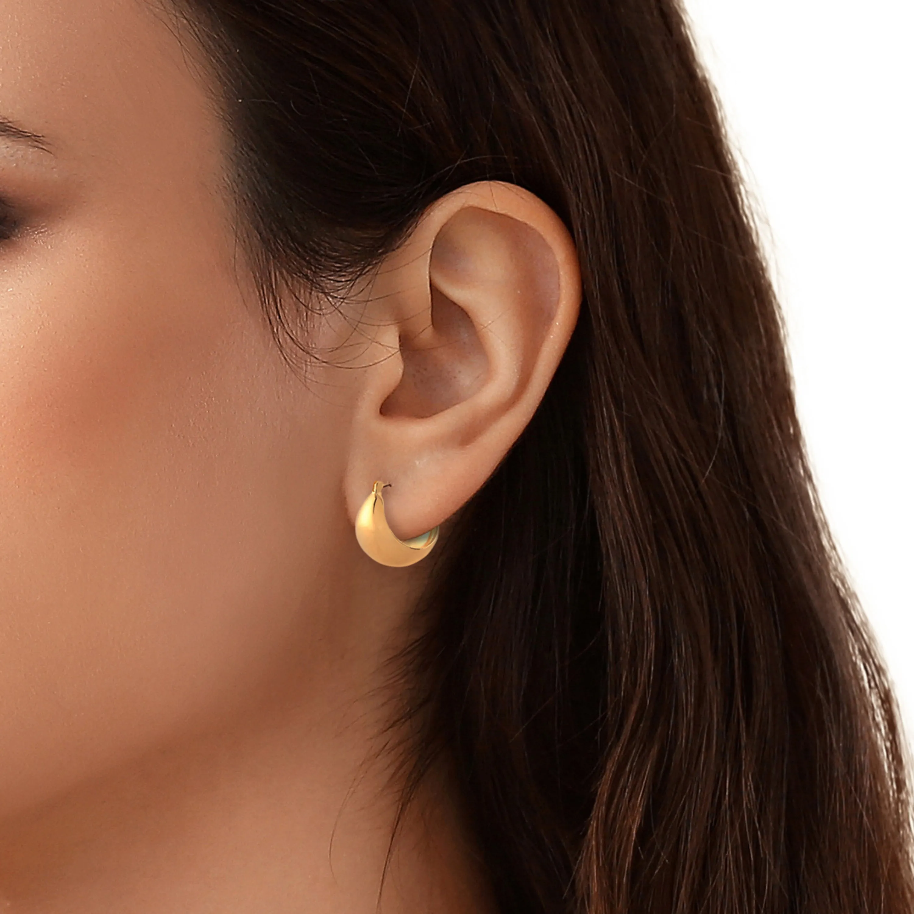 18k Gold Vermeil Bold Globe Hoop Earrings