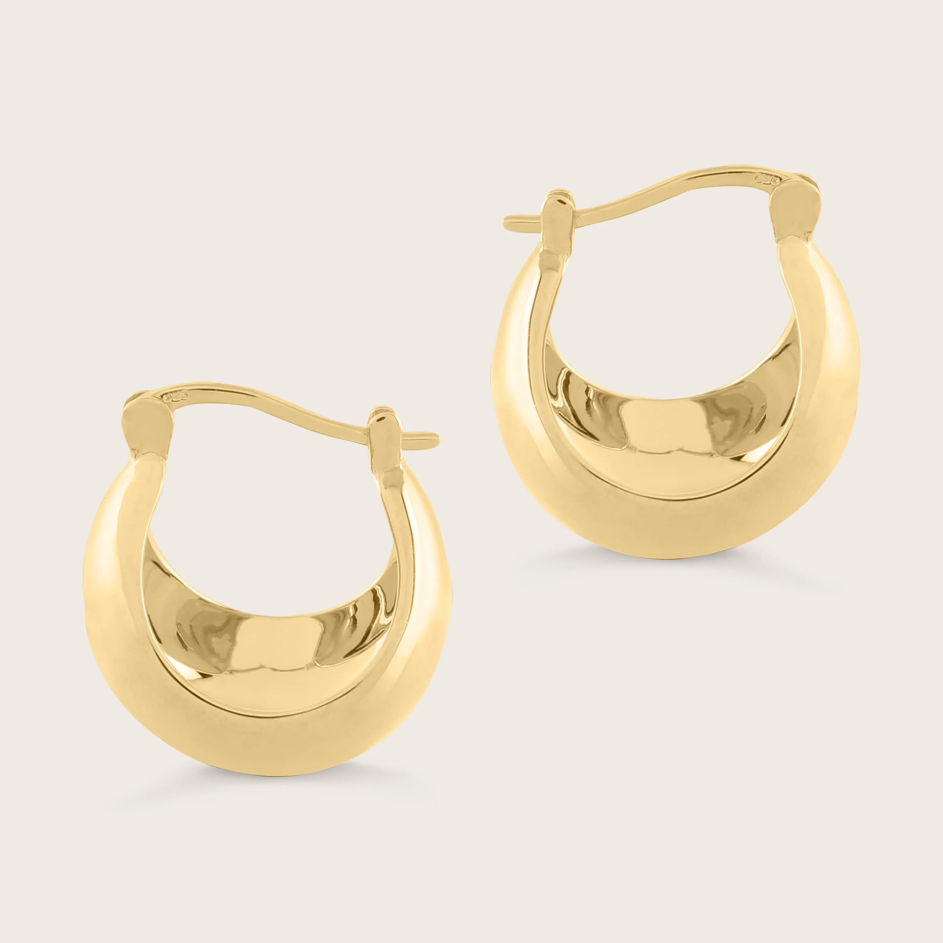 18k Gold Vermeil Bold Globe Hoop Earrings