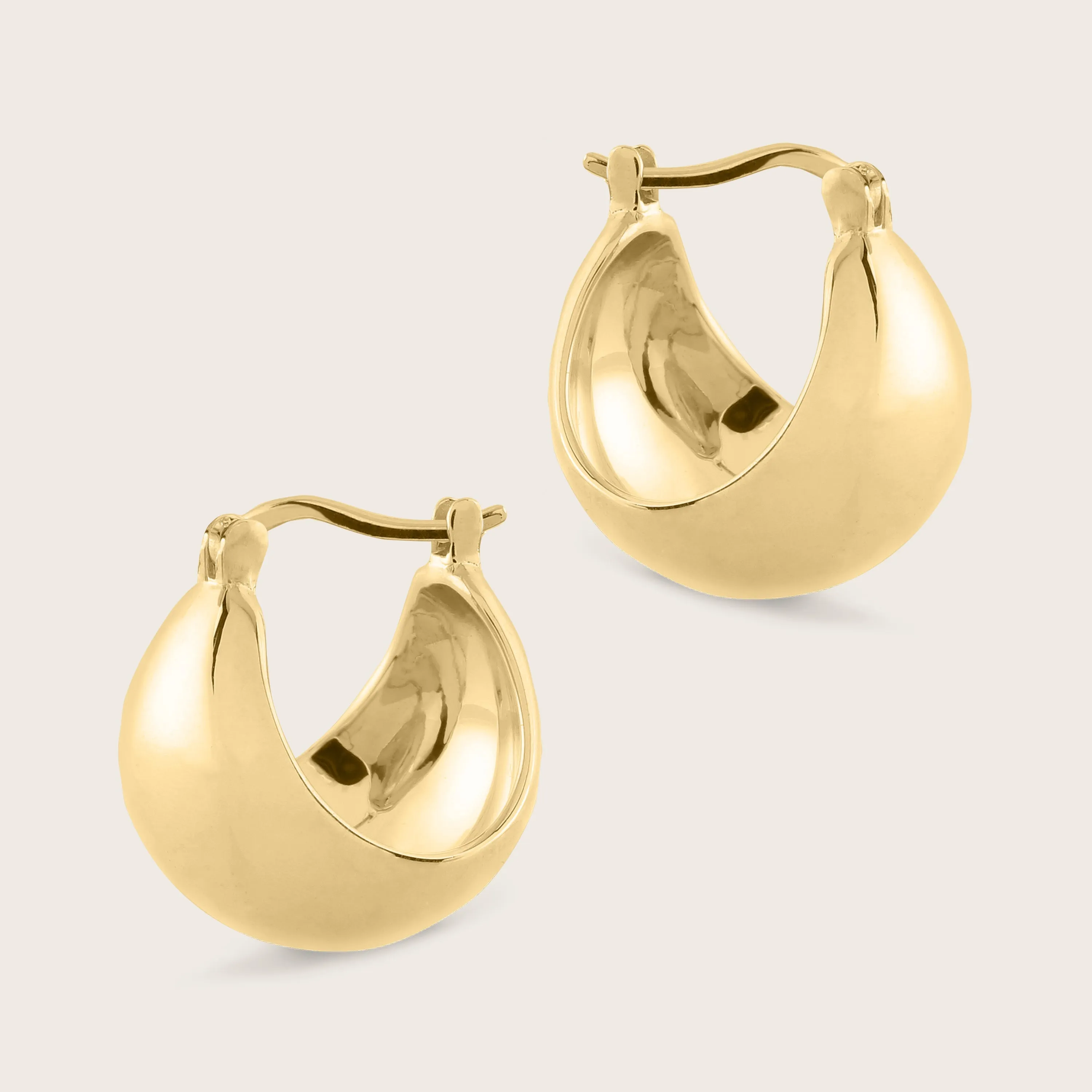 18k Gold Vermeil Bold Globe Hoop Earrings