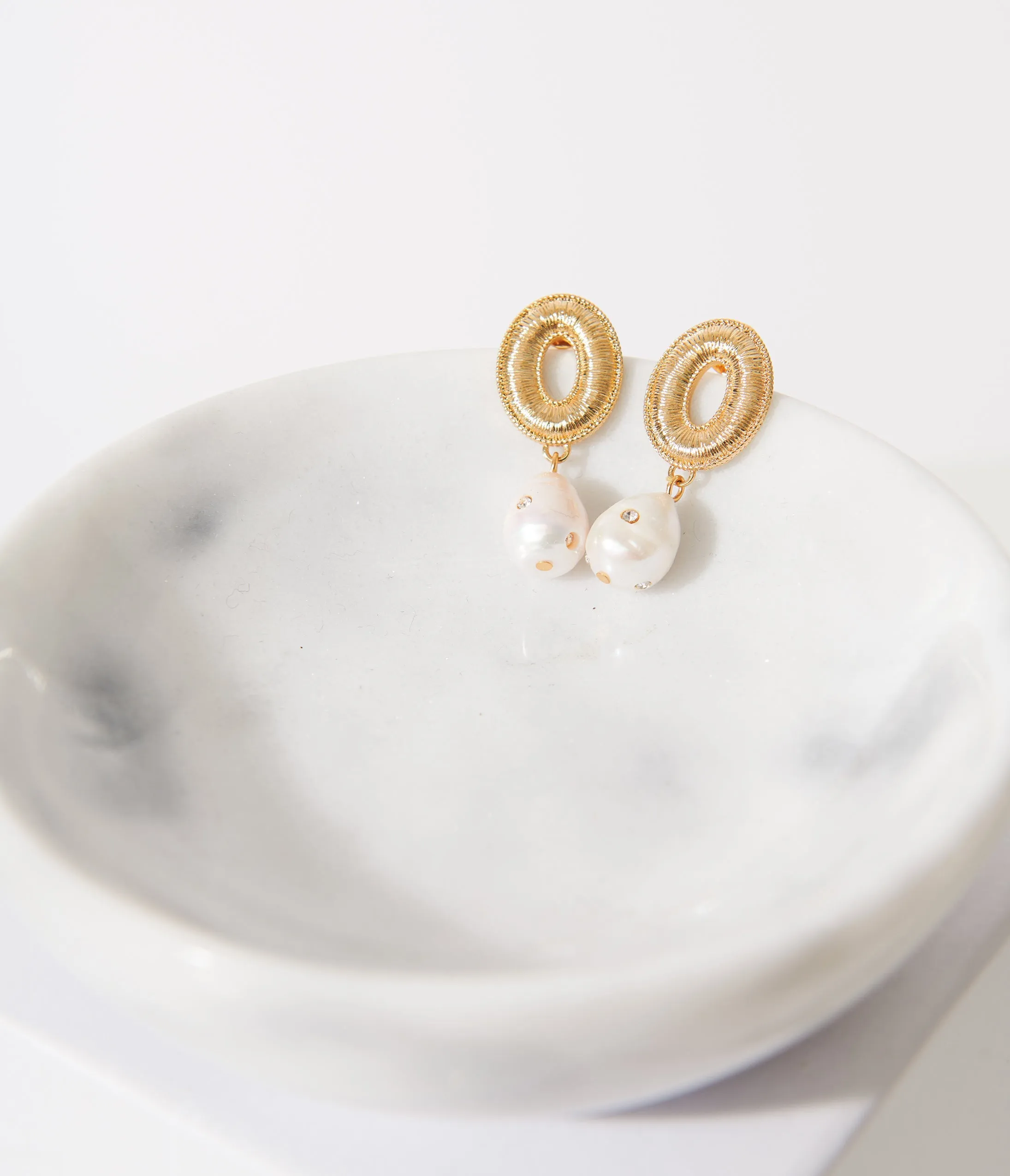 1950s Gold Baroque Pearl Earrings