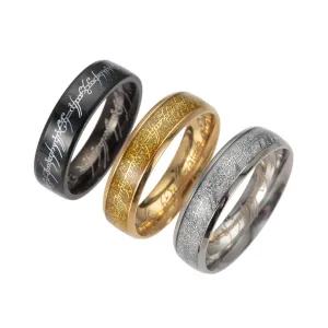 2017 New Magic Titanium Rings with Gold Plating and Black Sticker for Men and Women