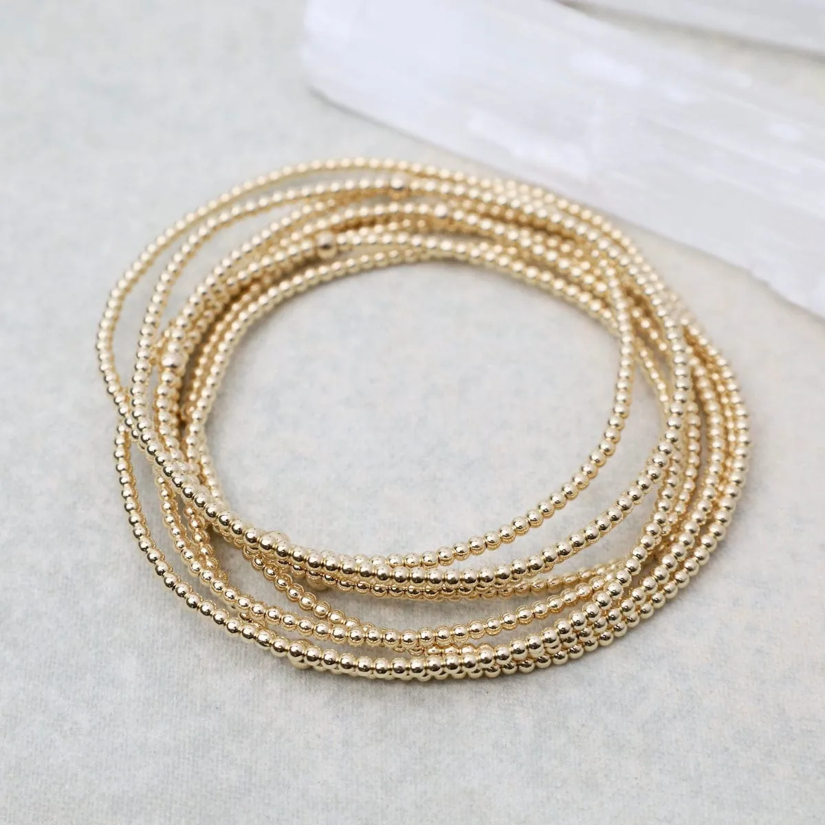 2mm Classic Ball Bracelet in Silver, Gold, or Two Tone