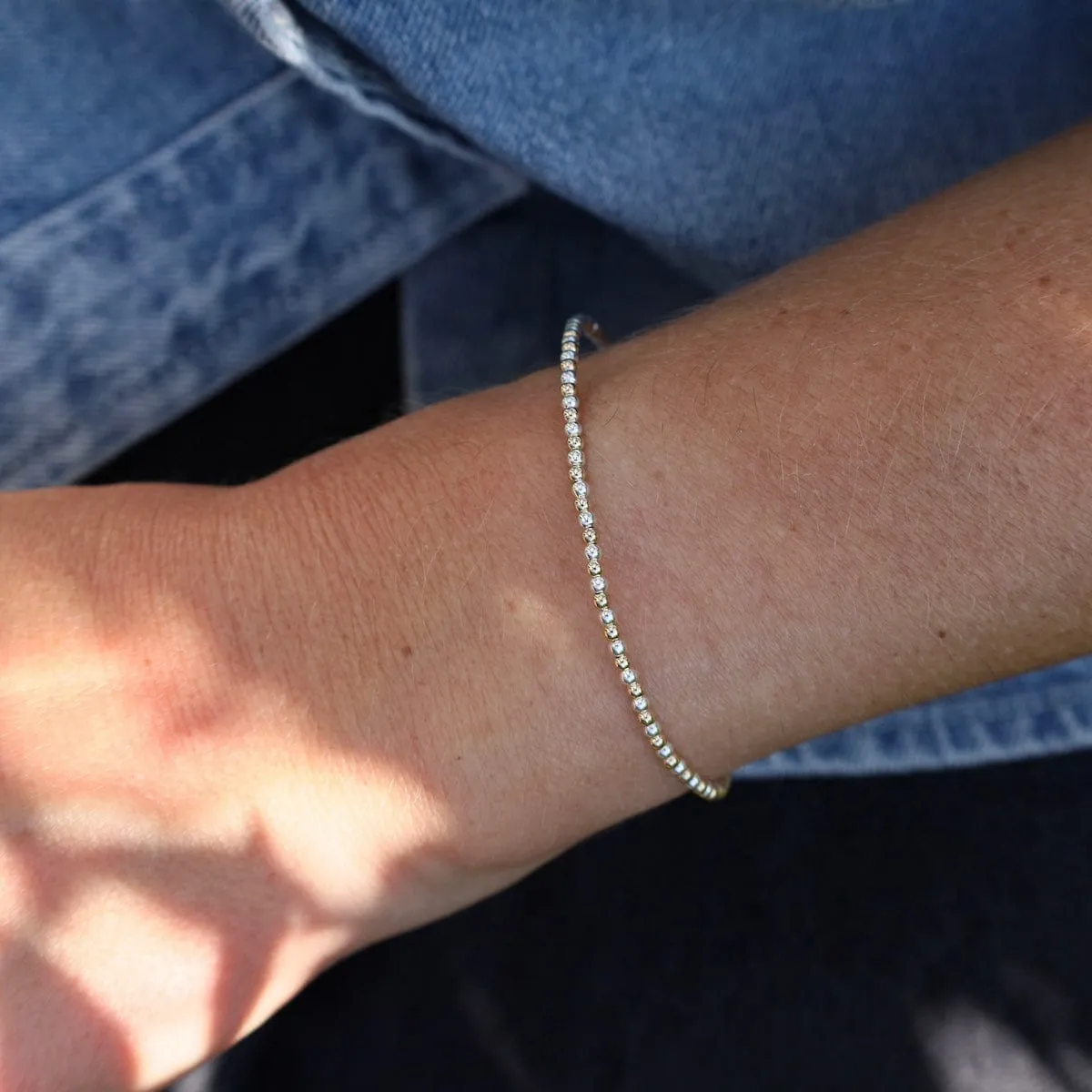 2mm Classic Ball Bracelet in Silver, Gold, or Two Tone