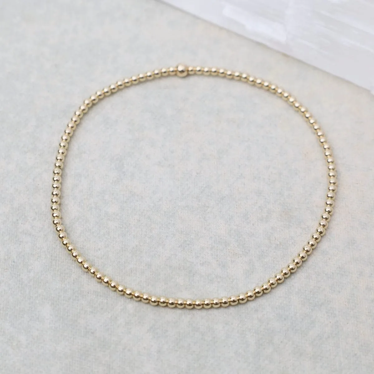 2mm Classic Ball Bracelet in Silver, Gold, or Two Tone