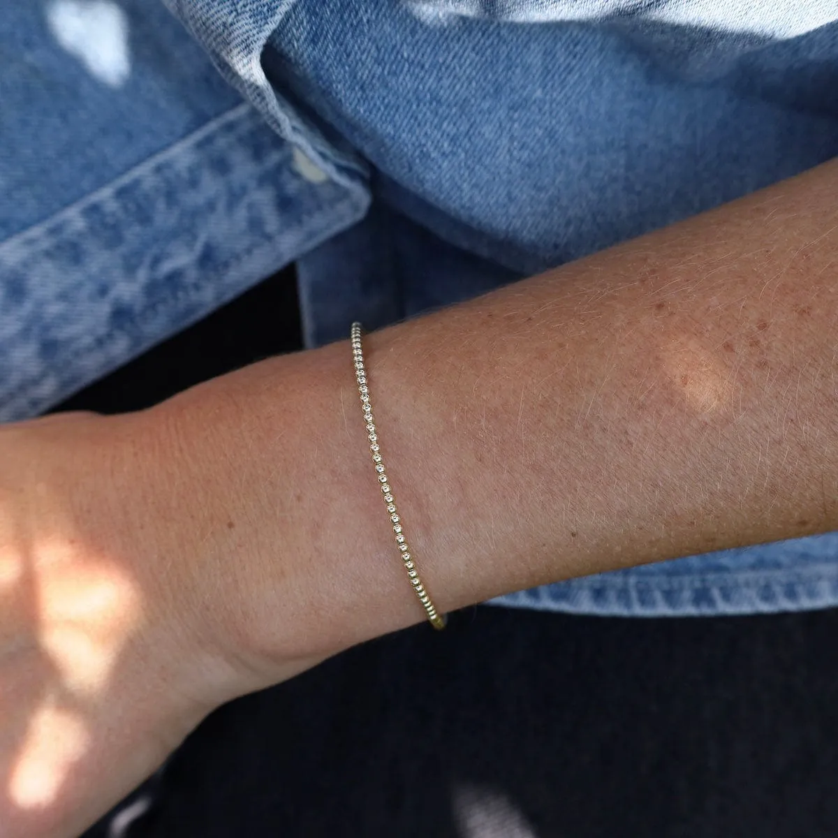 2mm Classic Ball Bracelet in Silver, Gold, or Two Tone