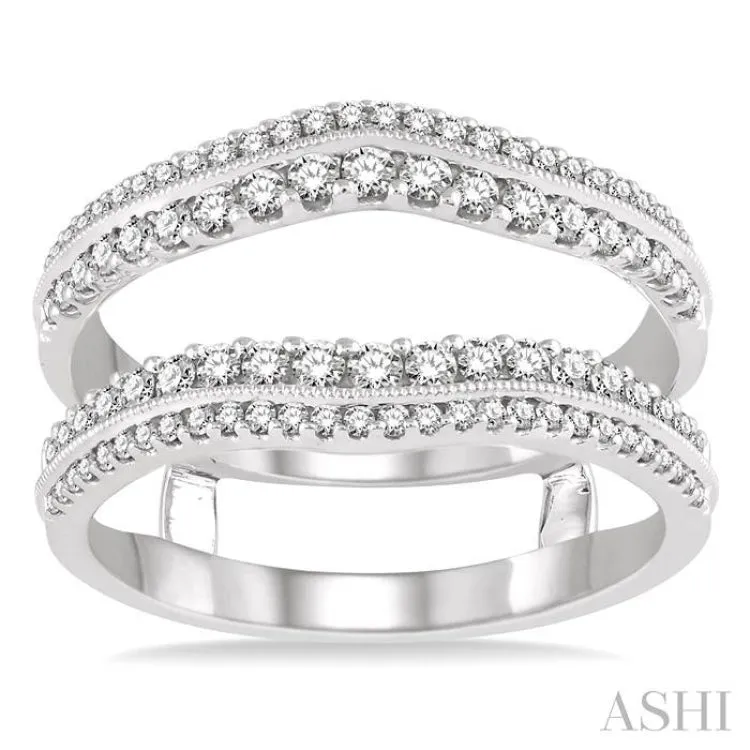 5/8 Ctw Round Cut Diamond Insert Ring in 14K White Gold