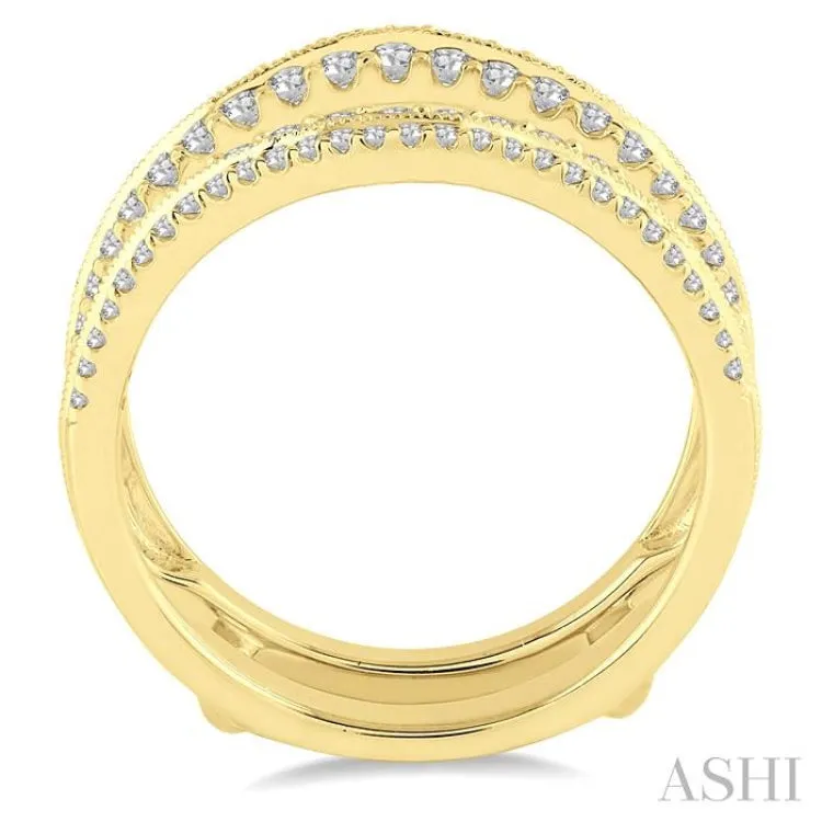 5/8 Ctw Round Cut Diamond Insert Ring in 14K Yellow Gold