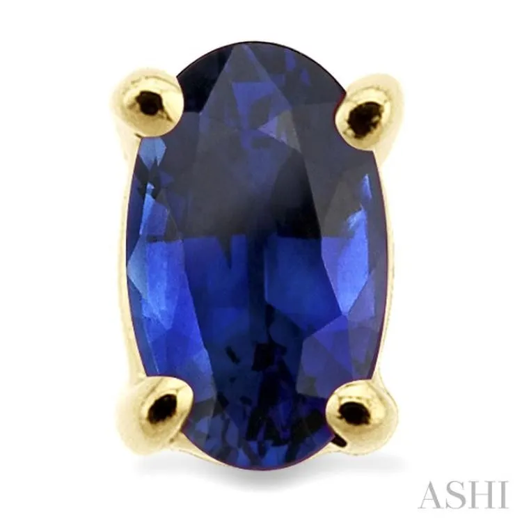 5x3MM Oval Cut Sapphire Stud Earrings in 14K Yellow Gold