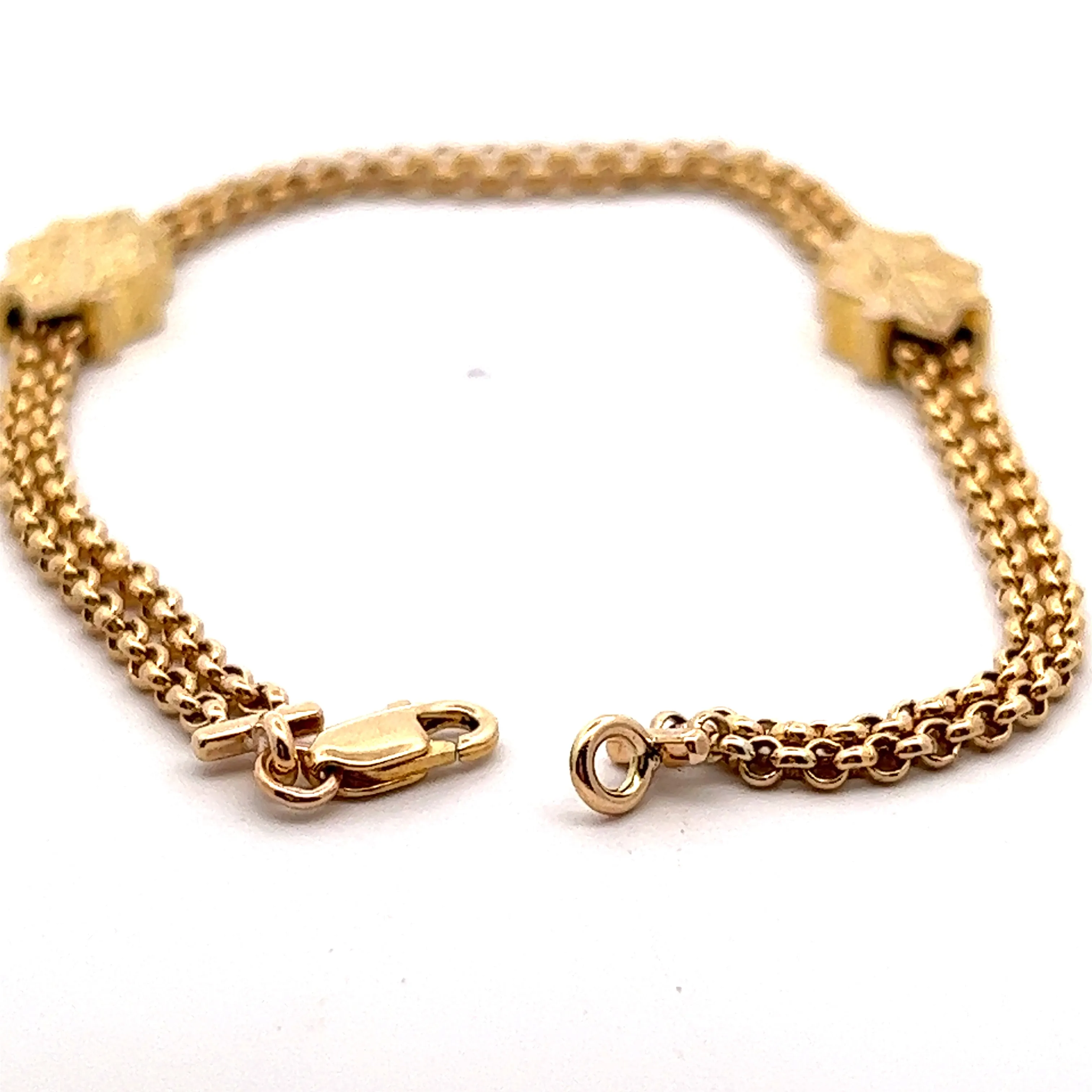 9ct Yellow Gold Double Round Belcher Link Bracelet