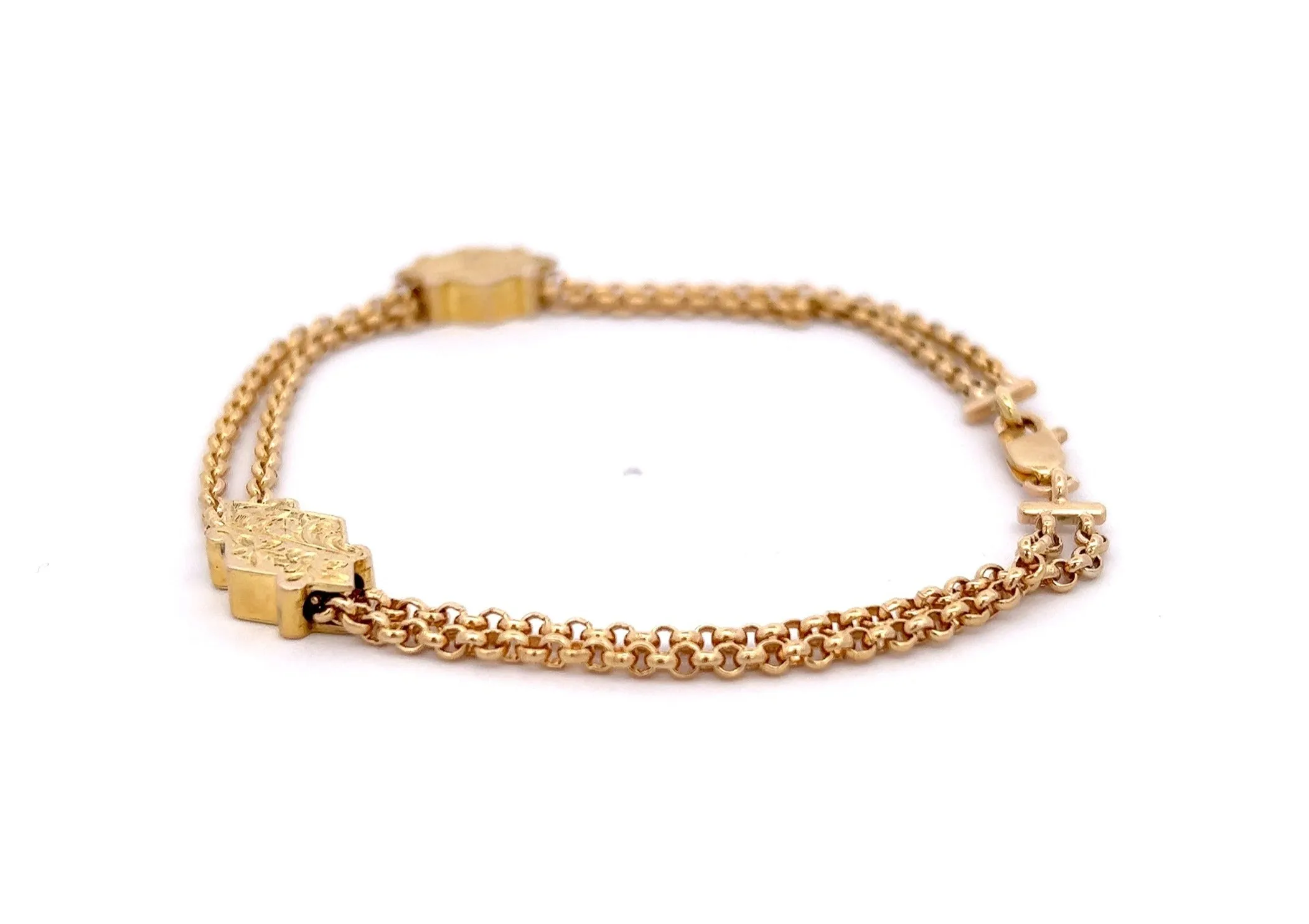 9ct Yellow Gold Double Round Belcher Link Bracelet