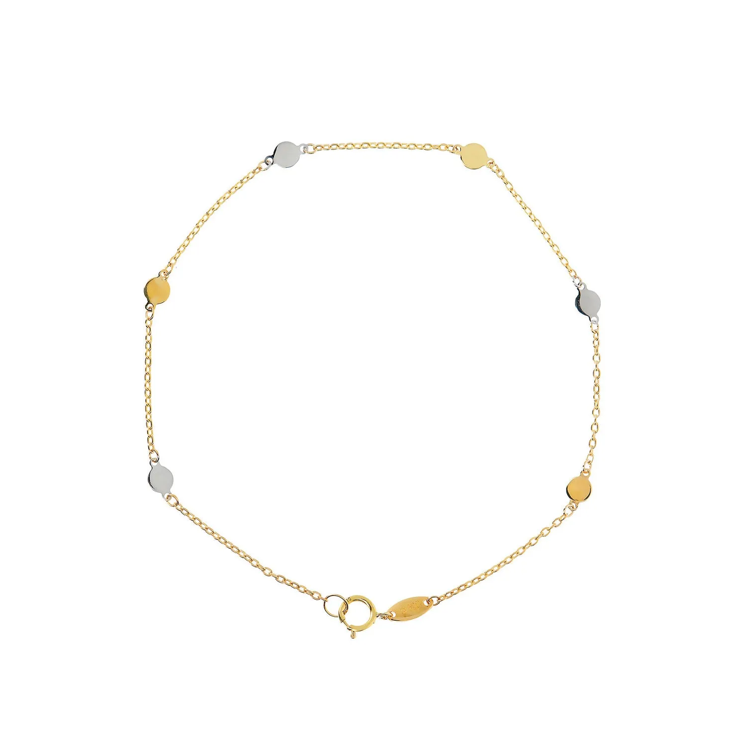 9K Yellow and White Gold Bracelet - WSGD90008.BIC