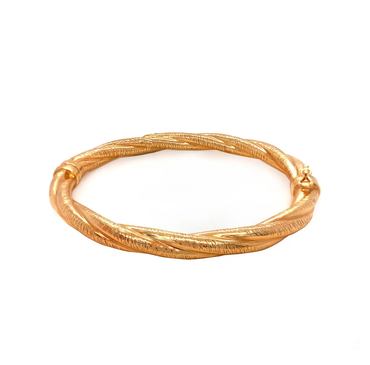 9K Yellow Gold Faceted Twist Bangle