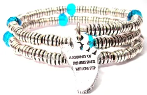 A Journey Of 1000 Starts With One Step Curly Coil Wrap Style Bangle Bracelet