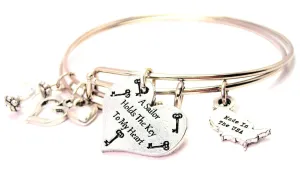 A Sailor Holds The Key To My Heart Expandable Bangle Bracelet Set