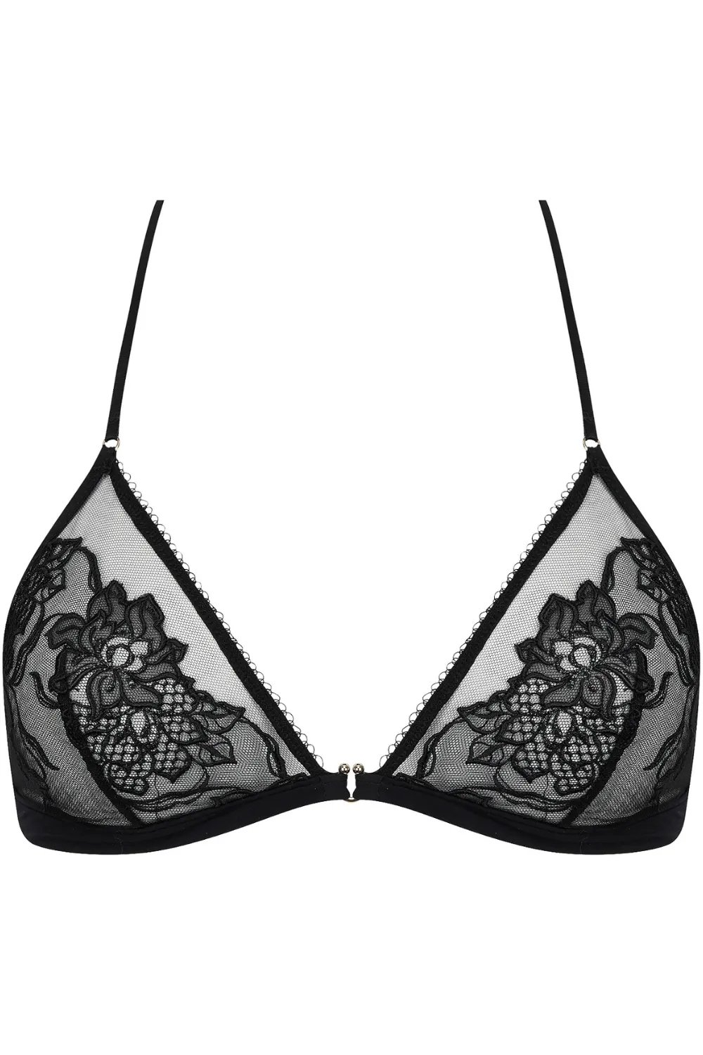 Adorable En Sexy Black Front Fastening Triangle Bra