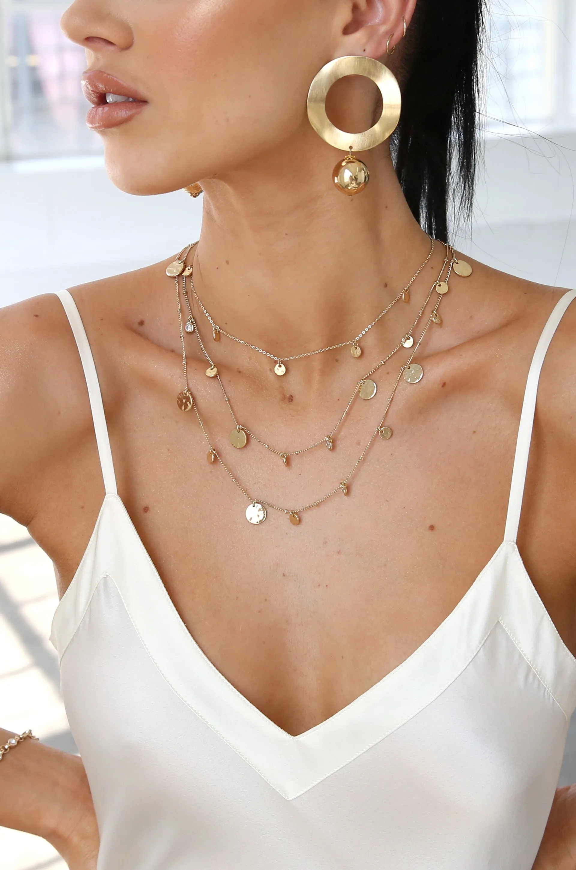 All in Layered Crystal Necklace Set