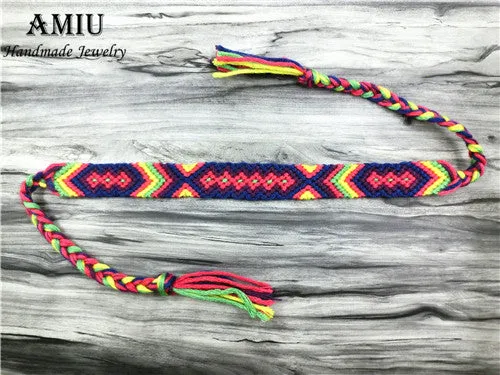 AMIU Friendship Bracelet Dropshipping Personalized Woven Rope String Hippy Boho Cotton Popular Bohemia Style For Women And Men