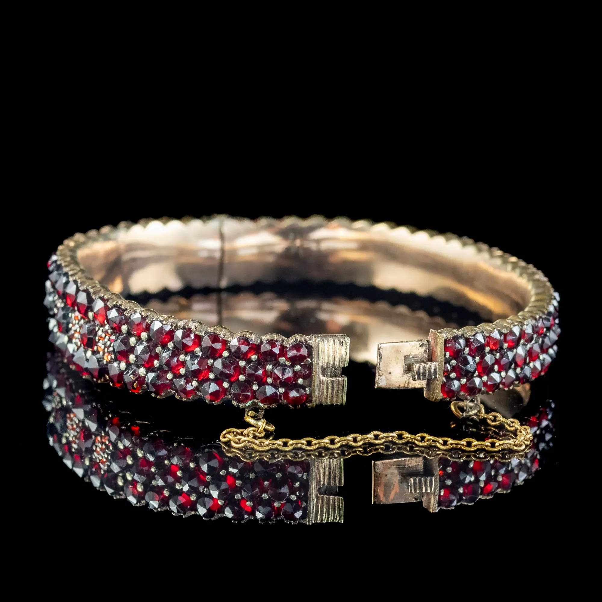 Antique Victorian Bohemian Garnet Bangle