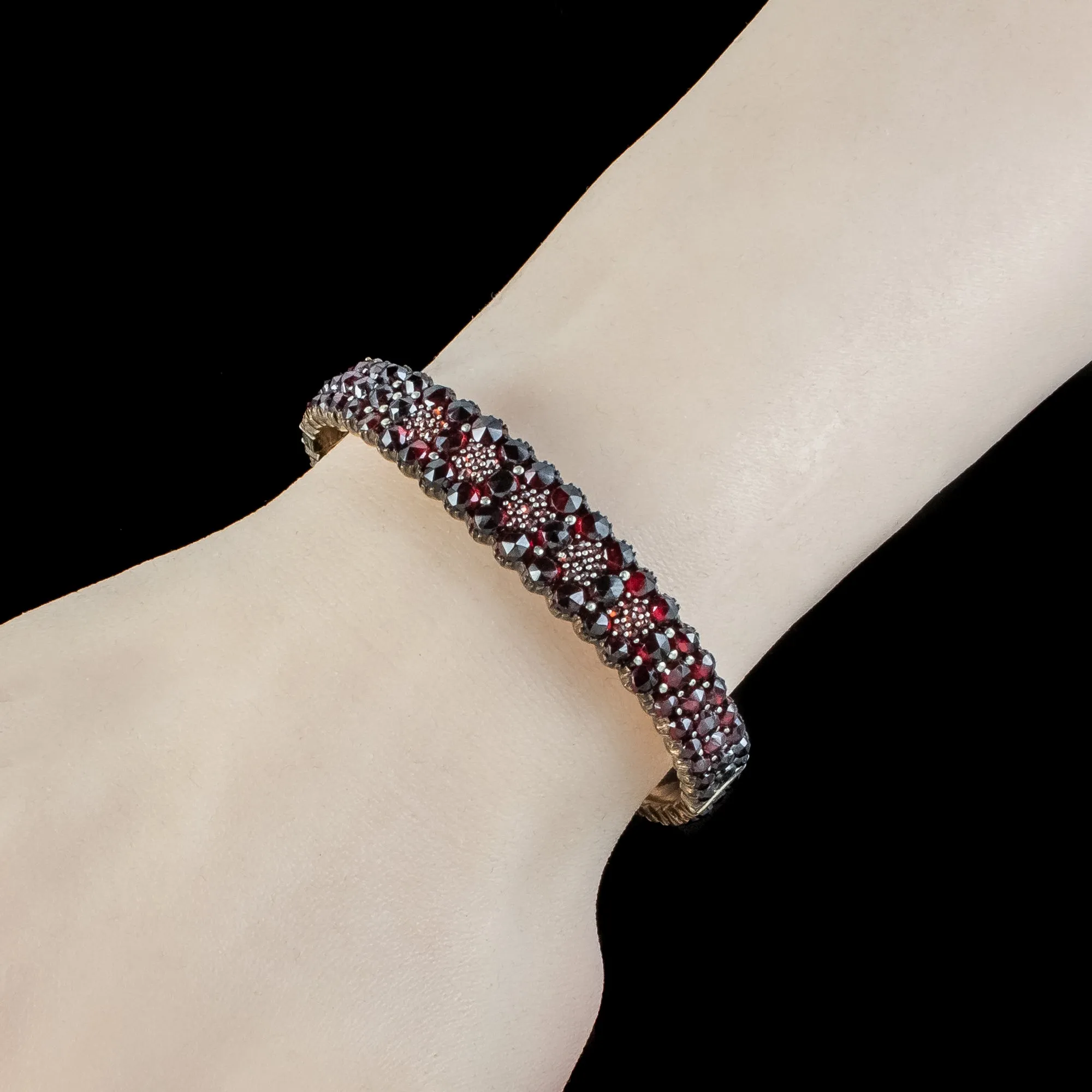 Antique Victorian Bohemian Garnet Bangle